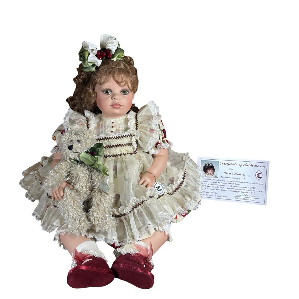 Vtg Virginia Ehrlich Turner 28" Doll Signed Limited Ed Blonde Hazel Cherry Anne